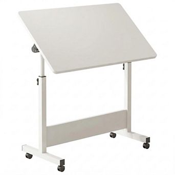 Adjustable Standing Desk with Wheels, Foldable Rolling Laptop Stand for Home Office Small Spaces