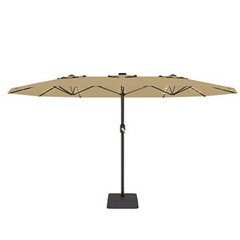 15FT Extra Large Rectangular Patio Umbrella with Stand 450×270cm, Outdoor Market Parasol