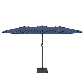 15FT Extra Large Rectangular Patio Umbrella with Stand 450×270cm, Outdoor Market Parasol