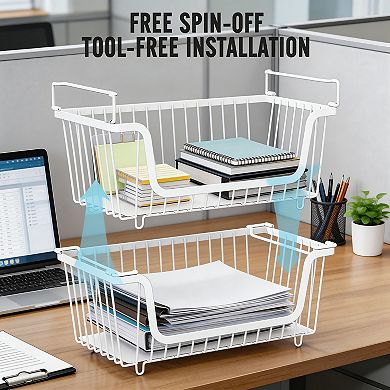 Splendid Frame 4 Pcs Stackable Wire Baskets