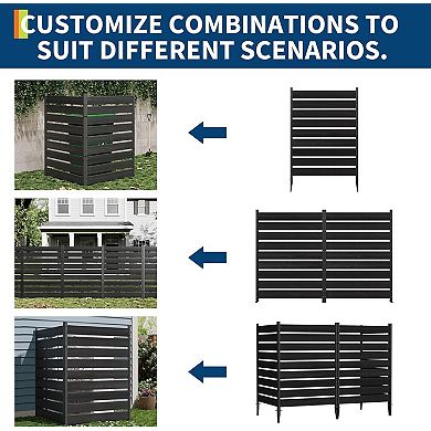 Superior Cedar Wood Outdoor Privacy Fence Panel, No-Dig Decorative Screen with Weatherproof Finish