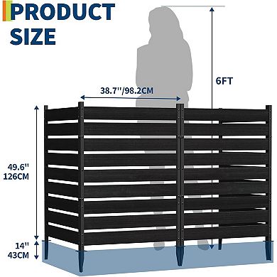 Superior Cedar Wood Outdoor Privacy Fence Panel, No-Dig Decorative ...