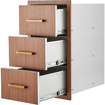 Flush Mount Triple Access BBQ Drawers with Stainless Steel Handle