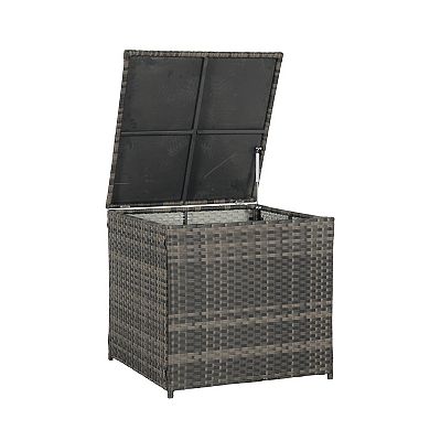 Eazegath 6-Piece Outdoor Wicker L- Shaped Sectional Sofa Set with Storage Box and Coffee Table