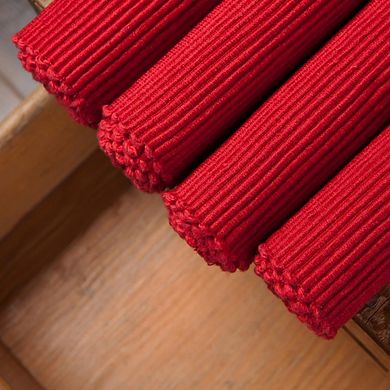 Ribbed Cotton Placemats Durable Washable Table Mats Set of 4