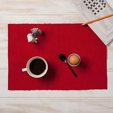 Ribbed Cotton Placemats Durable Washable Table Mats Set of 4