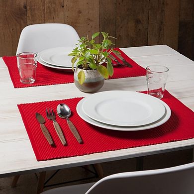 Ribbed Cotton Placemats Durable Washable Table Mats Set of 4