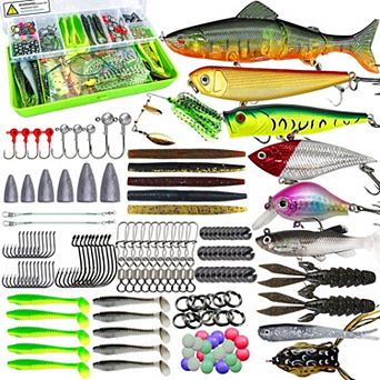 145 pc Fishing Lures Kit Crankbaits Spinnerbaits Worms Jigs Hooks