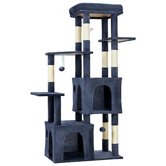 61" Heavy-Duty Large Cat Tower, Sturdy Cat Tree with XL Top Perch, 2 Condos, Sisal Posts & Cat Toys