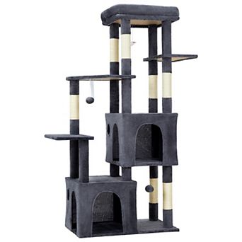 61" Heavy-Duty Large Cat Tower, Sturdy Cat Tree with XL Top Perch, 2 Condos, Sisal Posts & Cat Toys