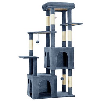 61" Heavy-Duty Large Cat Tower, Sturdy Cat Tree with XL Top Perch, 2 Condos, Sisal Posts & Cat Toys