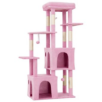 61" Heavy-Duty Large Cat Tower, Sturdy Cat Tree with XL Top Perch, 2 Condos, Sisal Posts & Cat Toys