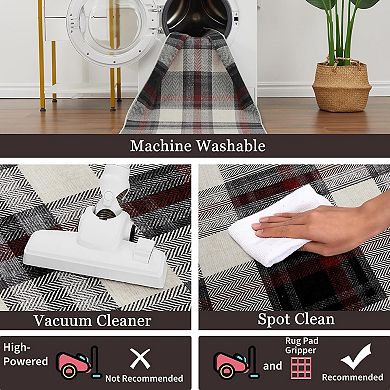 Washable Runners Rug for Hallways Non Slip Bath Mat Modern Soft Bedroom Rug