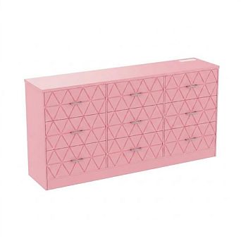 9-Drawer Dresser, 63'' Modern Wooden Storage Chest of Drawers