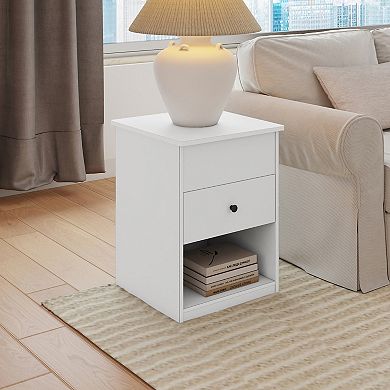 Furinno 17.72" x 17.72" x 23.43" Lift Top Nightstand Modern Bedside Table with Drawer