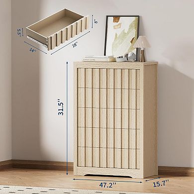 Modern Storage Dresser with Drawer Trim, MDF & PB Construction