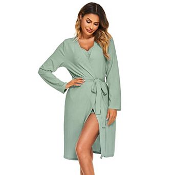 Ekouaer Rib Knit Pajamas Set Three Piece Lounge Sets Soft Cami and Shorts Pjs with Cardigan