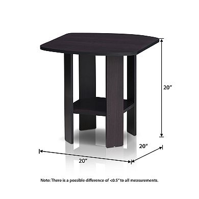 Furinno 2-Pack 15.51" x 15.5" x 17.52" Wood Nightstand Bedside Table with Drawer & Shelf