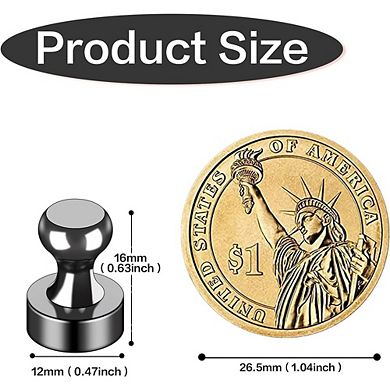 12-Pack Strong Fridge Magnets for Whiteboard, Kitchen and Office Use