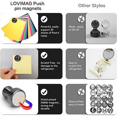 12-Pack Strong Fridge Magnets for Whiteboard, Kitchen and Office Use