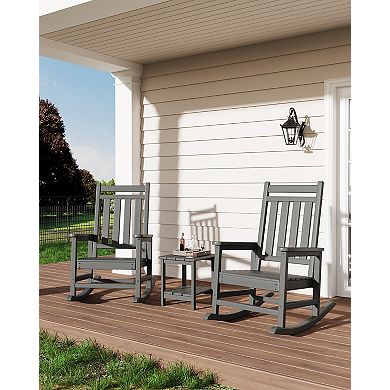 Adirondack Square Outdoor Side Table,2-Tier Storage Patio Side Table