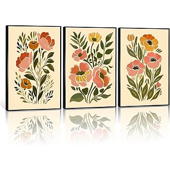Boho Floral Wall Art Abstract Botanical Minimalist Unframed Posters