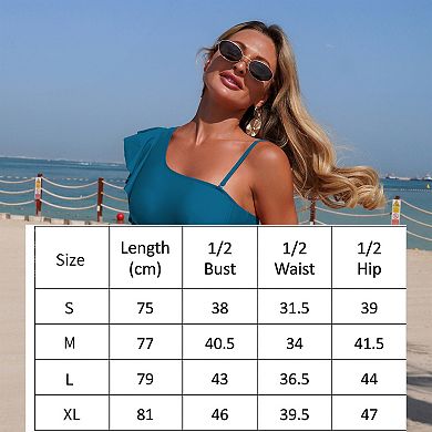Women One Piece Swimsuits Tummy Control Bathing Suits Ruffle Swimwear