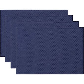 Waffle Jacquard Placemats, Washable & Heat-Resistant, Set of 4