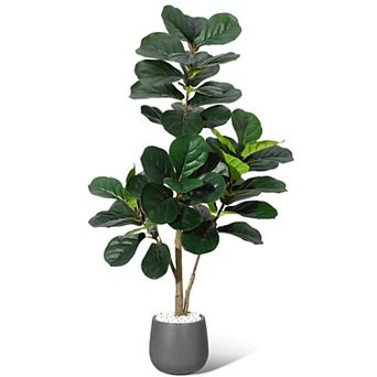Artificial Fiddle Leaf Fig Tree, Lifelike Indoor Plant for Living Room, Home & Office Decor