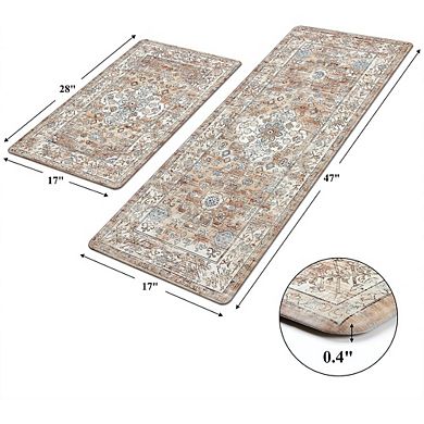 Anti Fatigue Kitchen Mat Set Non Slip Cushioned Waterproof Floor Runner