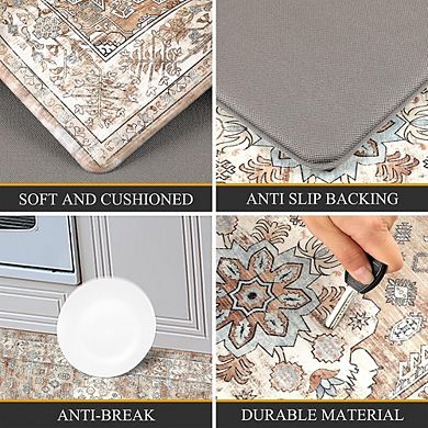Anti Fatigue Kitchen Mat Set Non Slip Cushioned Waterproof Floor Runner