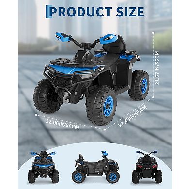 12V Kids Electric Ride, On ATV with Remote Control Dual 45W Motors, Suspension