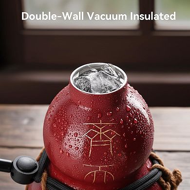 Gourd Vacuum Bottle Crackle Finish Outdoor