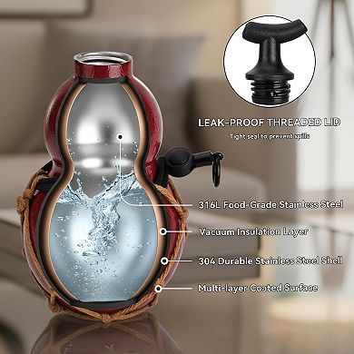 Gourd Vacuum Bottle Crackle Finish Outdoor