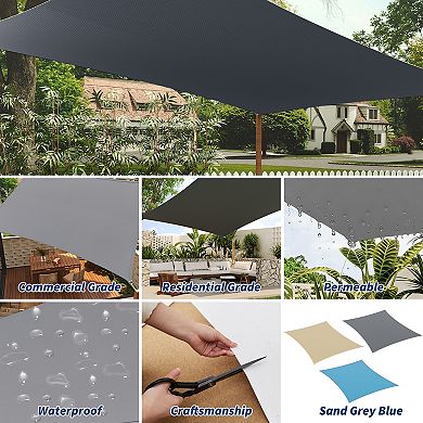 Heavy Duty UV Block Outdoor Sun Shade Sail Canopy, Waterproof HDPE Material