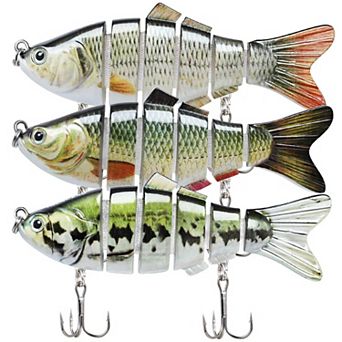 3.75",0.7oz Easy Catch Jointed Swimbaits BKK Hooks Wiggling Vibrating Lifelike Bass Lures