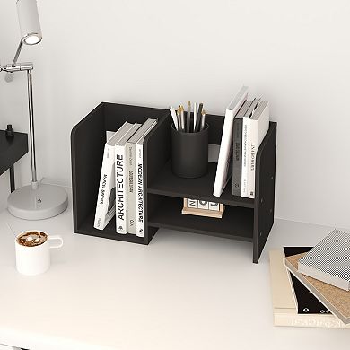 Furinno Desk Organizer Office Shelf with Compartment Stores Open Storage for Bedroom Kitchen