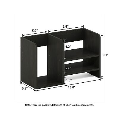 Furinno Desk Organizer Office Shelf with Compartment Stores Open Storage for Bedroom Kitchen