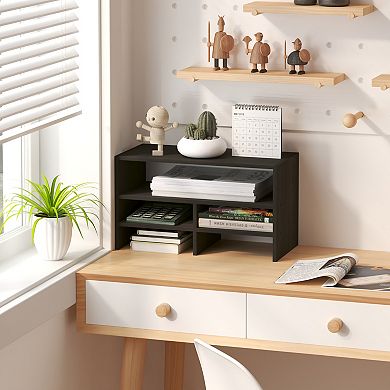 Furinno Desk Organizer Office Shelf with Open Storage for Bedroom Kitchen