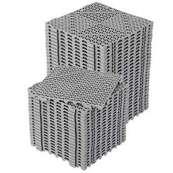 50 pc Interlocking PVC Drainage Tiles for Bathroom Kitchen, Soft Anti-Slip Floor Mat for Wet Areas