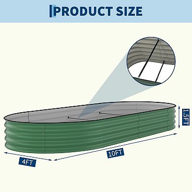 Outdoor Metal Raised Garden Bed,Planter Box For Yard Patio,Rubber Edging,Rust-proof,Easy Assembly