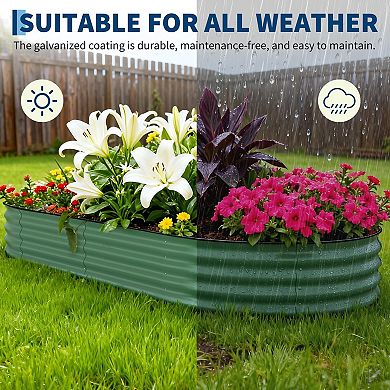 Outdoor Metal Raised Garden Bed,Planter Box For Yard Patio,Rubber Edging,Rust-proof,Easy Assembly