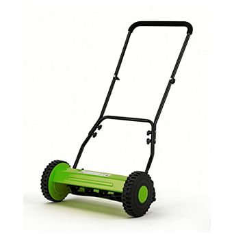 14-16" Eco-Friendly 5-Blade Reel Mower - Manual Push, Adjustable Height, Lightweight for Small Yards