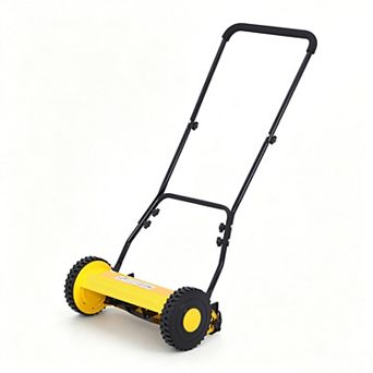 14-16" Eco-Friendly 5-Blade Reel Mower - Manual Push, Adjustable Height, Lightweight for Small Yards