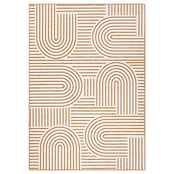 Washable Abstract Rug Runners, Non Slip Non Shedding, Low Pile Soft Bedside Rug , Rainbow Runner Rug