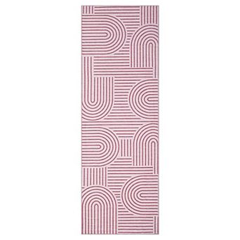 Washable Abstract Rug Runners, Non Slip Non Shedding, Low Pile Soft Bedside Rug , Rainbow Runner Rug