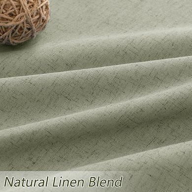 Linen Blackout Curtains, Thermal Insulated Back Tab Room Darkening Panels