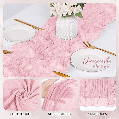 Cheesecloth Table Runners Semi-Sheer Boho Gauze for Wedding & Party Decor