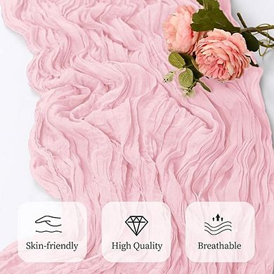 Cheesecloth Table Runners Semi-Sheer Boho Gauze for Wedding & Party Decor