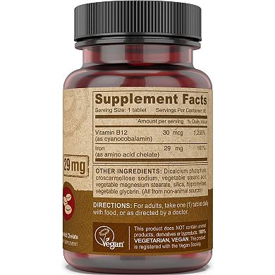 Deva Vegan Vitamins - Chelated Iron - 29 mg - 90 Tablets